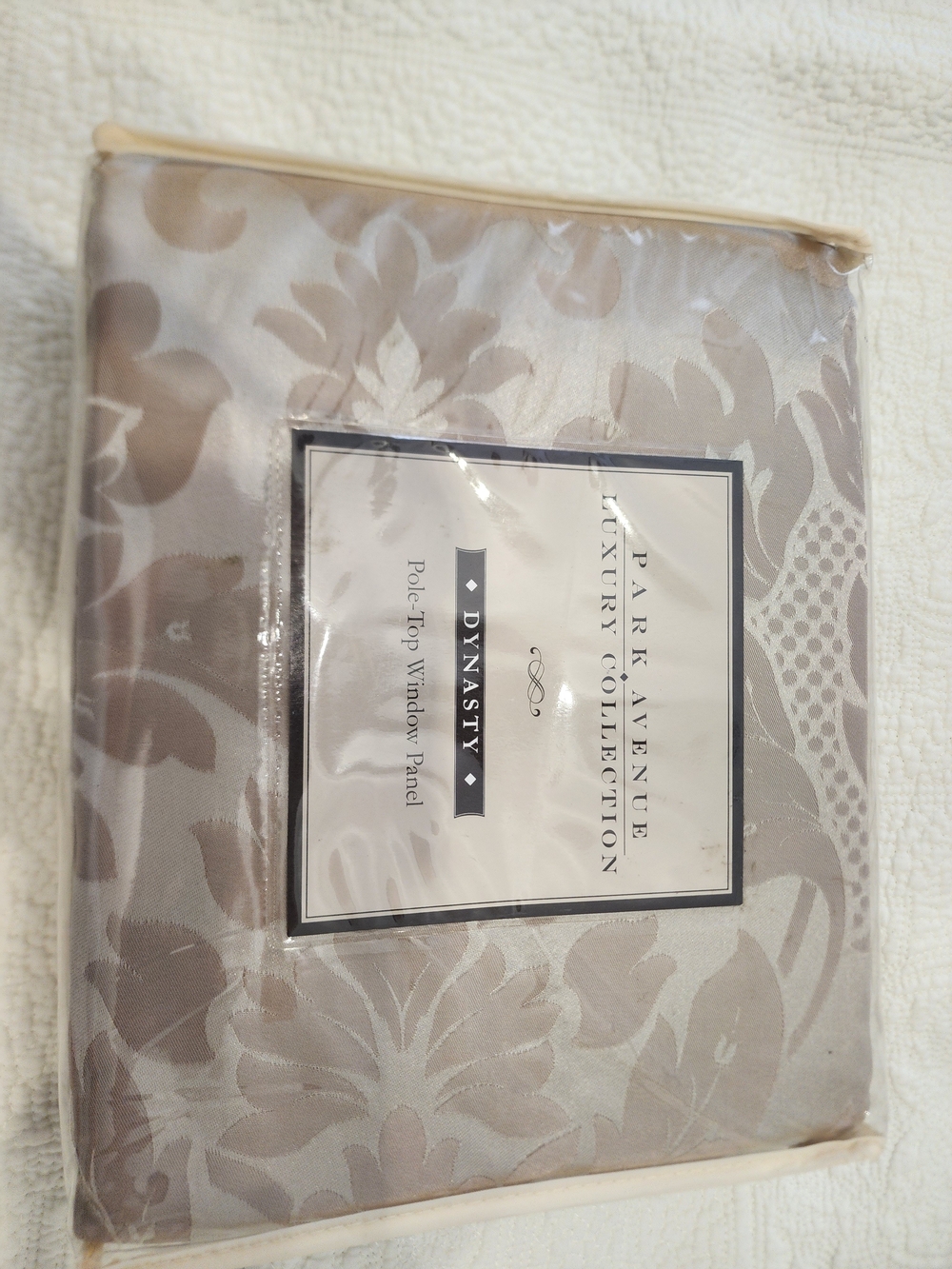 Avenue Taupe Floral Damask Window Panel